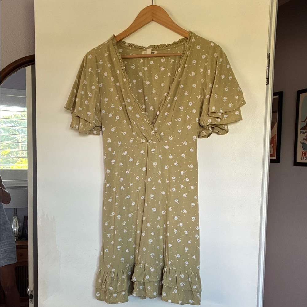 Billabong Olive Floral Mini Dress